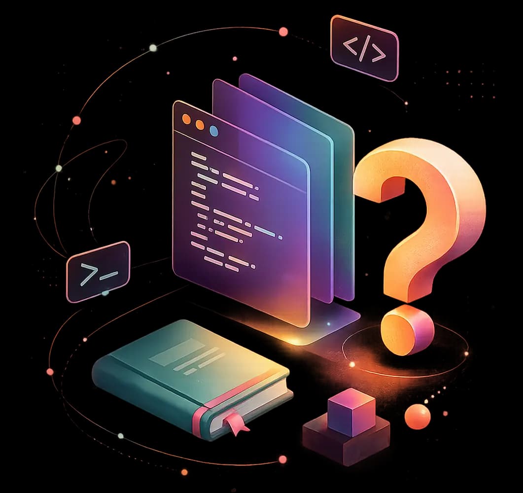 An illustration that shows a question mark and curiosity